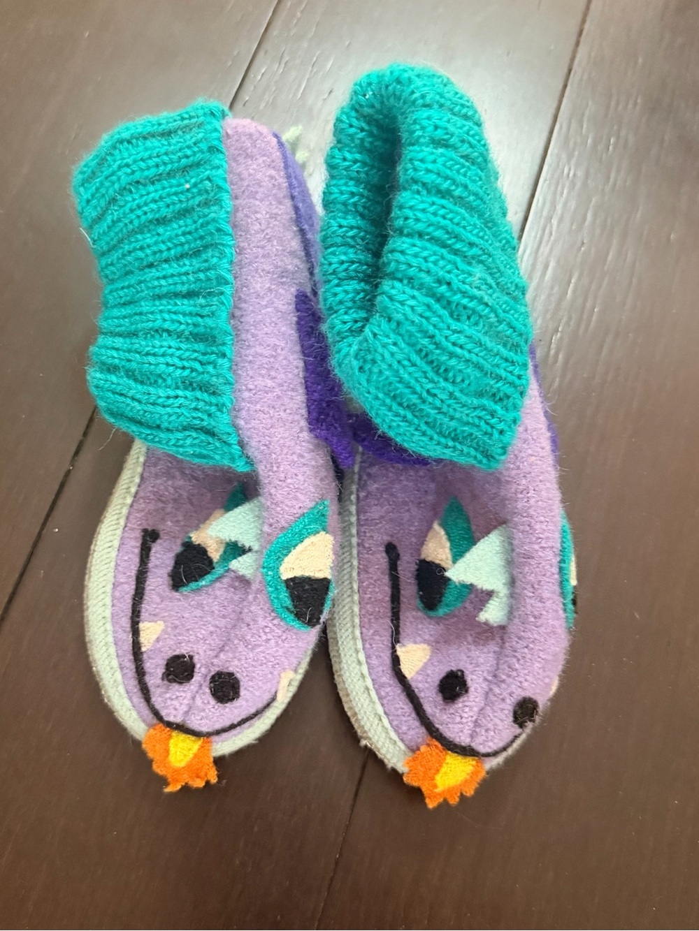 Garnet Hill X Haflinger boiled wool Dragon Slippers